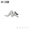 IMPLANT GRADE TITANIUM THREADLESS PUSH IN SNAKE WAVE PULSE CZ TOP PART